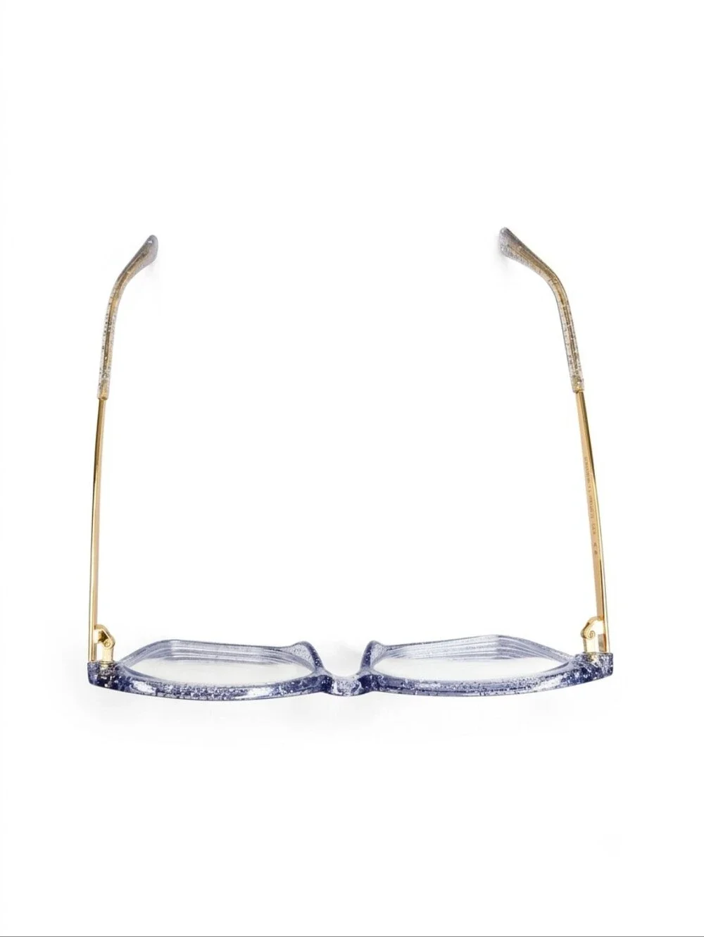 Zeelool Isaebella Clear Silver Glitter Butterfly Frame Glasses w/ Gold Arms